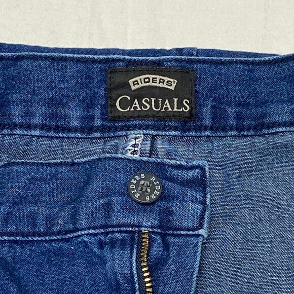 Riders Casuals by Lee A Line Back Slit Denim Jeans Maxi Skirt Medium Wash 16 - Picture 10 of 12